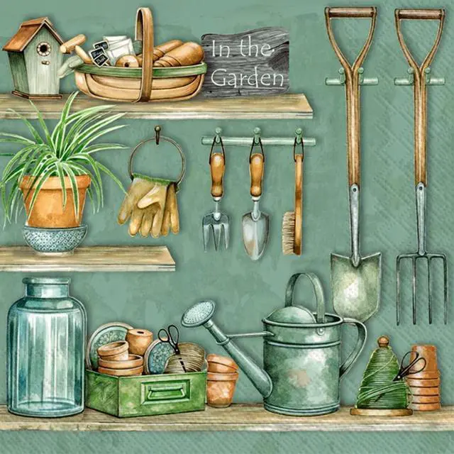Main image of Boston International 5 x 5 in. Paper Cocktail Napkin in The Garden - Pack of 20