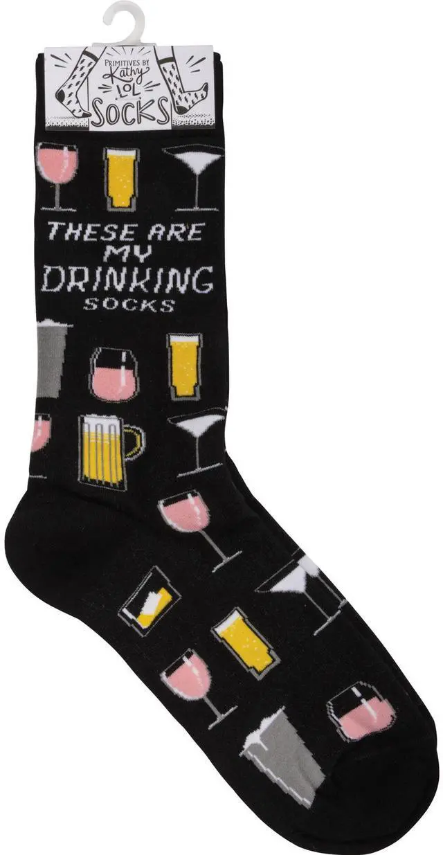 Alt view image 2 of 2 - Primitives by Kathy These Are My Drinking Socks Colorfully Printed Socks