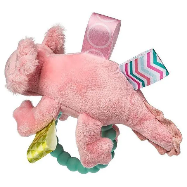 Alt view image 2 of 4 - Mary Meyer Taggies Sensory Soft Rattle with Teether Ring, Lizzy Pink Axolotl