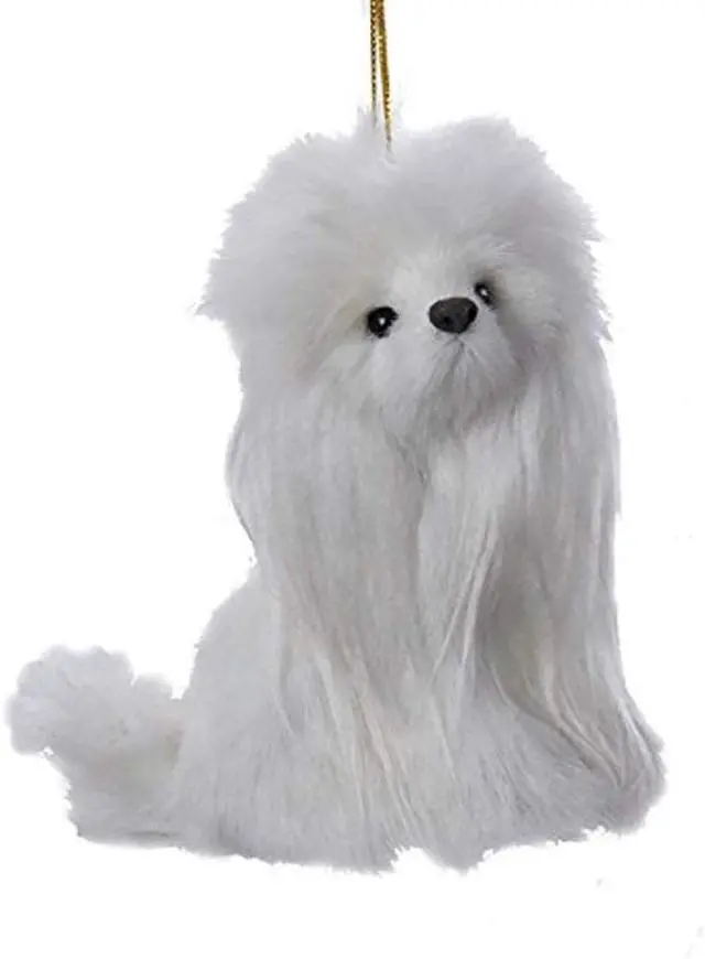 Main image of Kurt Adler Plush Poodle Ornament, 3.5-inch Height, Plastic