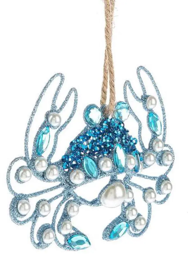 Alt view image 3 of 3 - Ganz Coastal Blue Crab Ornament, Acrylic and Zinc, 4" W. x 3" L.