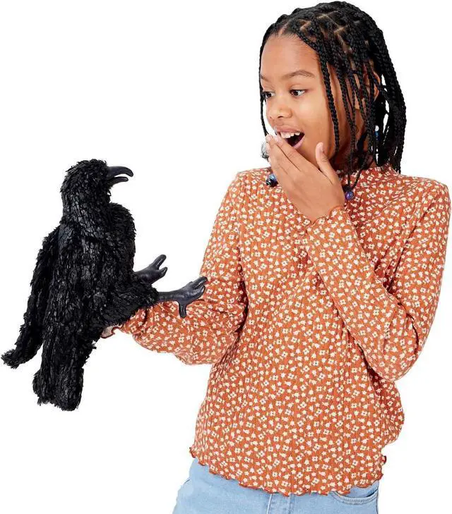 Alt view image 3 of 4 - Folkmanis Crow Hand Puppet, 11"