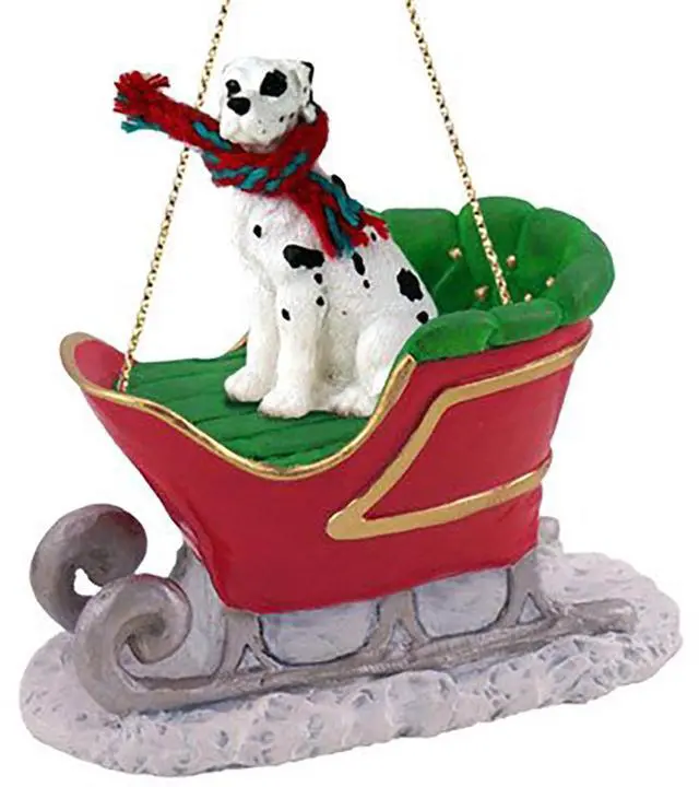 Main image of Harlequin Great Dane, Uncropped Dog Sleigh Dog Holiday Ornament