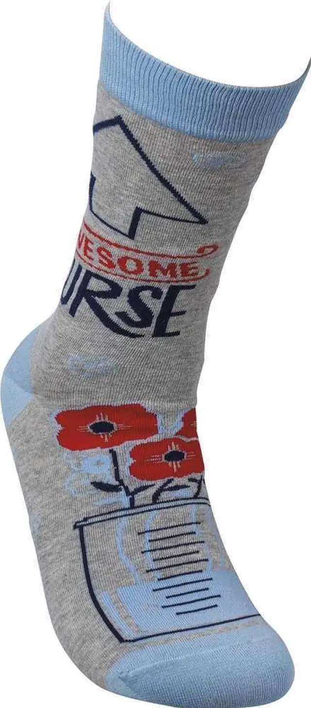 Alt view image 2 of 2 - Primitives by Kathy LOL Made You Smile Silly Socks Awesome Nurse