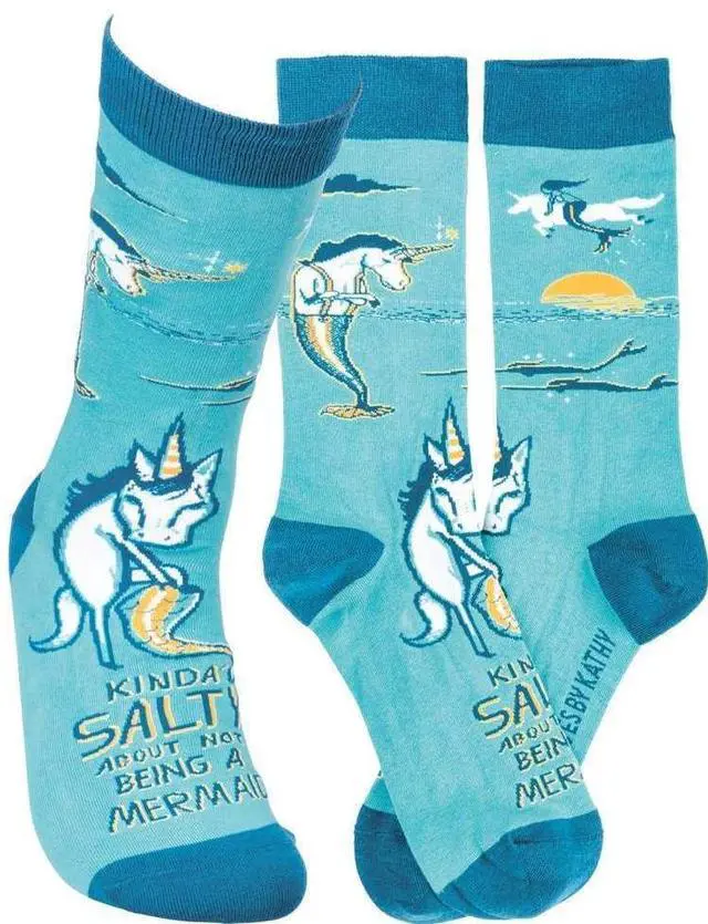 Main image of Primitives by Kathy Novelty Socks - Kinda Salty About Not Being a Mermaid