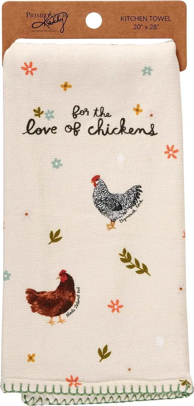 Main image of Primitives by Kathy For the Love of Chickens Kitchen Towel, 20"L x 28"W