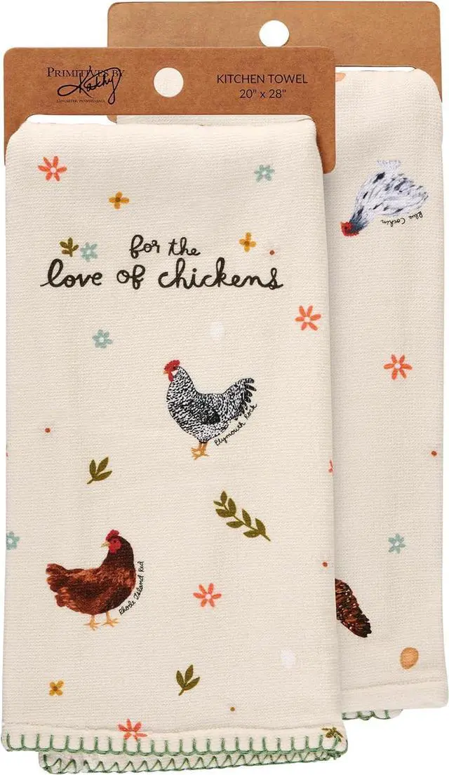 Alt view image 2 of 4 - Primitives by Kathy For the Love of Chickens Kitchen Towel, 20"L x 28"W