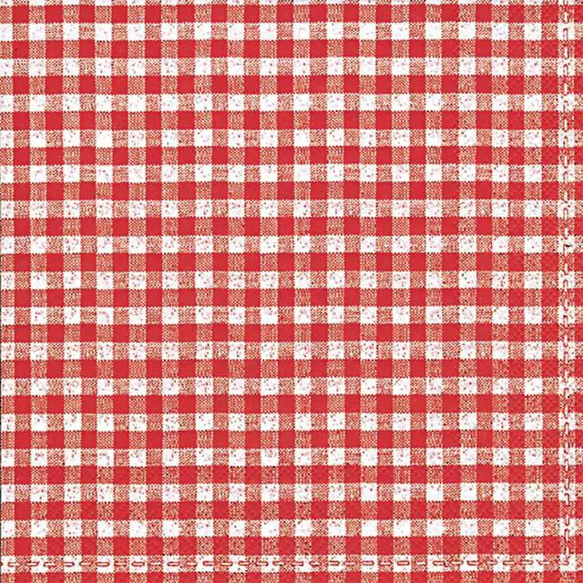 Main image of Celebrate the Home Vichy Bavaria 3-Ply Paper Cocktail Napkins, 20, Red Gingham