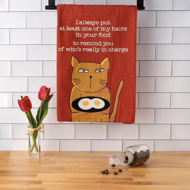 Alt view image 4 of 4 - Primitives by Kathy Kitchen Towel - Cat, At Least One Of My Hairs In Your Food