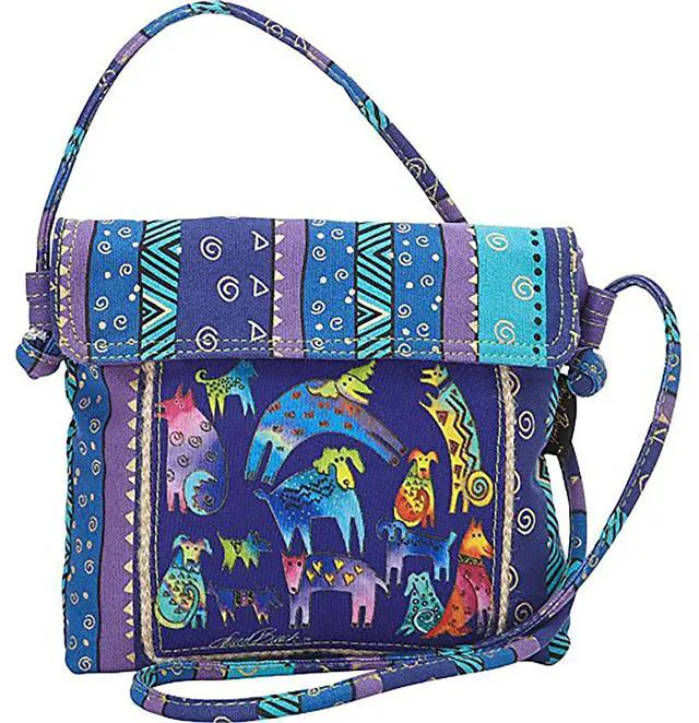 Main image of Laurel Burch Mythical Dogs Crossbody 10.5 x 1.5 x 9 inches