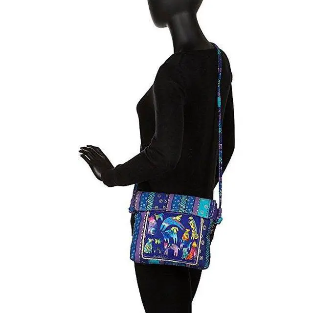 Alt view image 4 of 4 - Laurel Burch Mythical Dogs Crossbody 10.5 x 1.5 x 9 inches