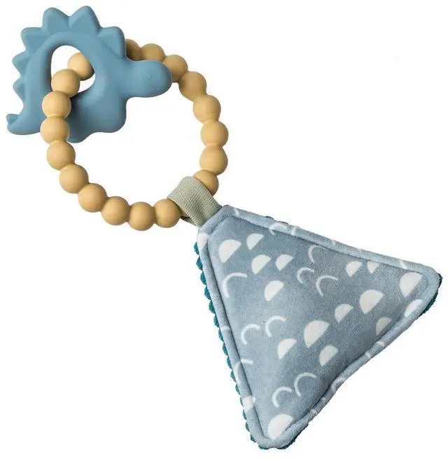 Main image of Mary Meyer Simply Silicone Teether with Soft Squeaker Toy, 9-Inches, Dino
