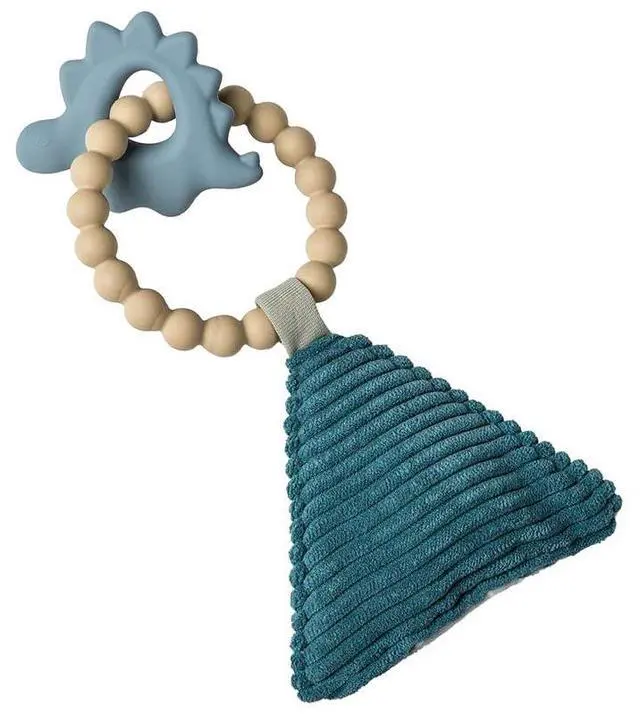 Alt view image 2 of 3 - Mary Meyer Simply Silicone Teether with Soft Squeaker Toy, 9-Inches, Dino