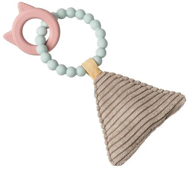 Alt view image 2 of 3 - Mary Meyer Simply Silicone Teether with Soft Squeaker Toy, 9-Inches, Pink Kitty