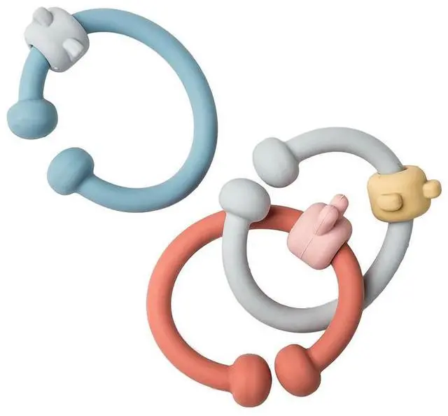 Alt view image 2 of 4 - Mary Meyer Teething Toys Simply Silicone 3-Link Teether, 8-Inches