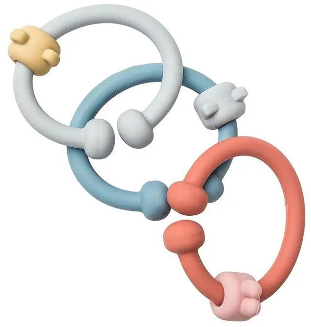 Alt view image 3 of 4 - Mary Meyer Teething Toys Simply Silicone 3-Link Teether, 8-Inches