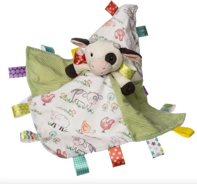 Main image of Taggies Charcter Blanket Plush Soft Snuggle Toy w/Tags, 12-Inches, Buttercup Cow