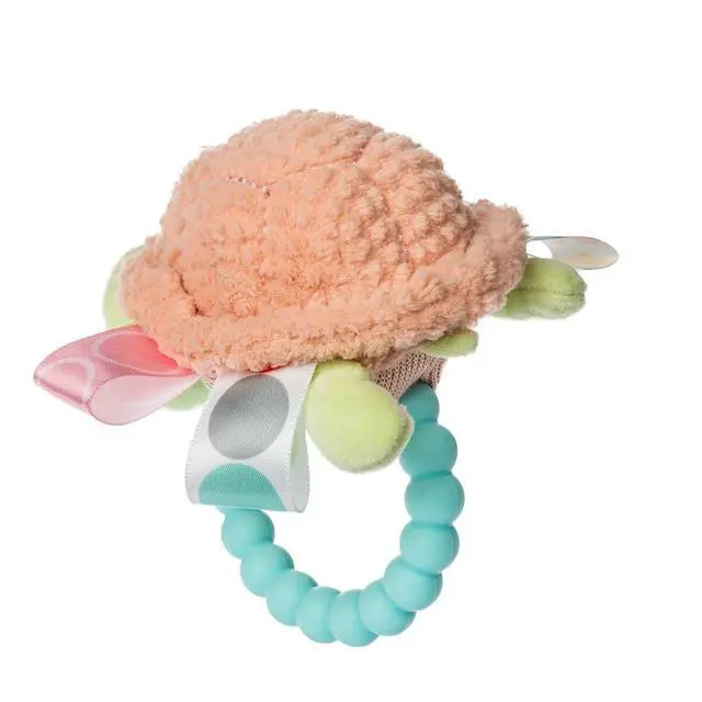 Alt view image 2 of 4 - Taggies Soft Baby Rattle with Teether Ring and Sensory Tags, 6", Tippy Turtle