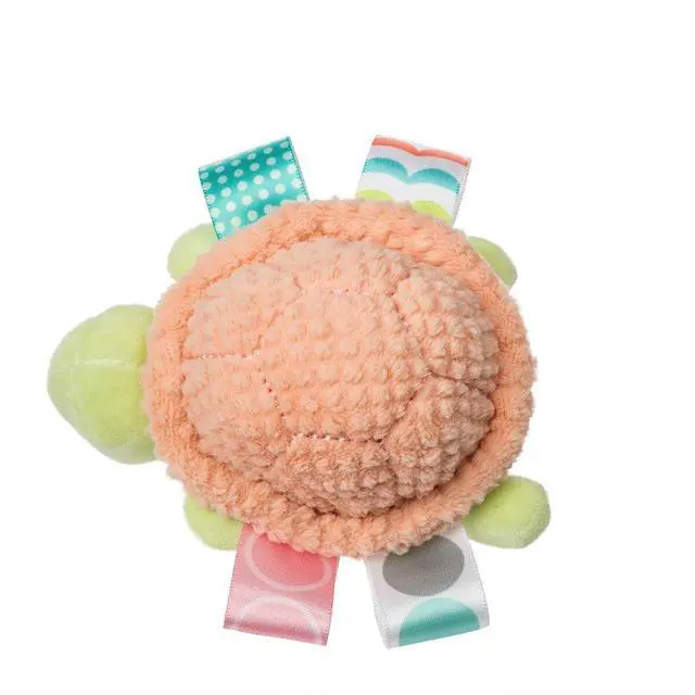 Alt view image 3 of 4 - Taggies Soft Baby Rattle with Teether Ring and Sensory Tags, 6", Tippy Turtle