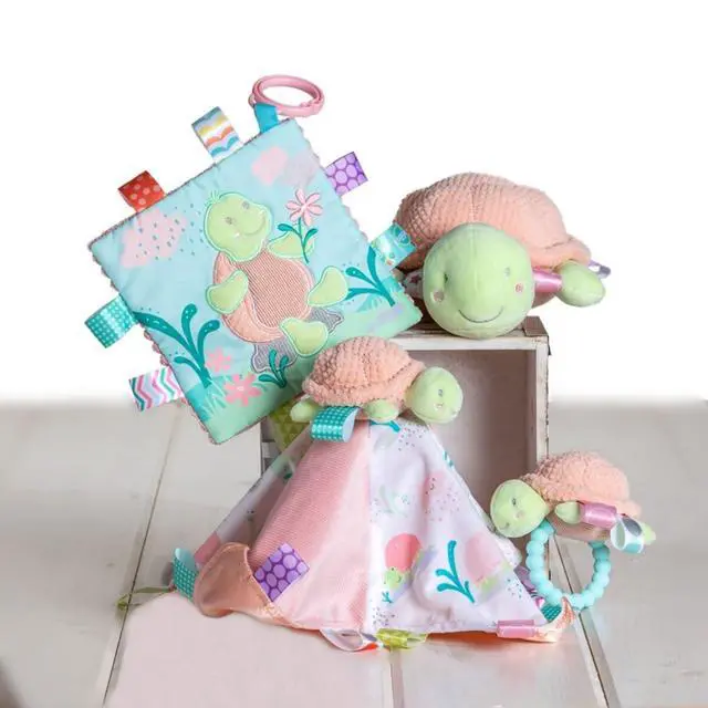 Alt view image 4 of 4 - Taggies Soft Baby Rattle with Teether Ring and Sensory Tags, 6", Tippy Turtle