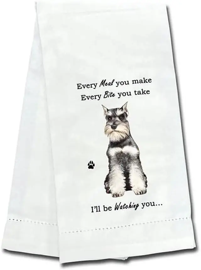 Main image of E&S Pets 711-34 Schnauzer, Cropped Dog Kitchen Towel, Off-white