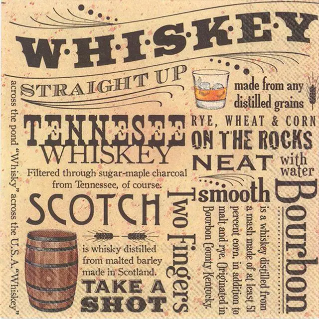 Main image of Celebrate the Home Brown Paper 3-Ply Paper Cocktail Napkins, Whiskey, 20 Count