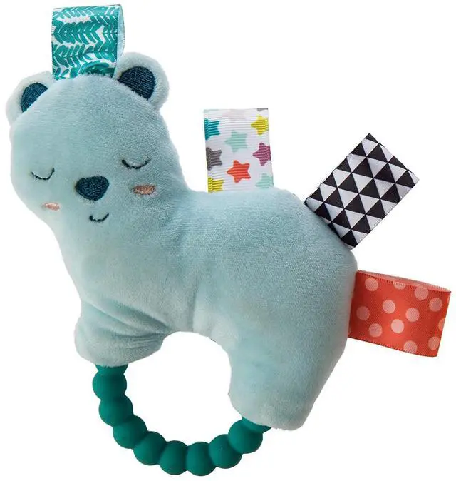 Main image of Taggies Original Shake & Teethe Baby Teether Rattle, 5-Inches, Arctic Bear