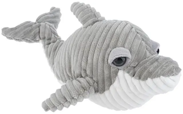 Main image of Ganz Ribbles Gray Dolphin Corduroy Plush Stuffed Animal Toy, 13"32