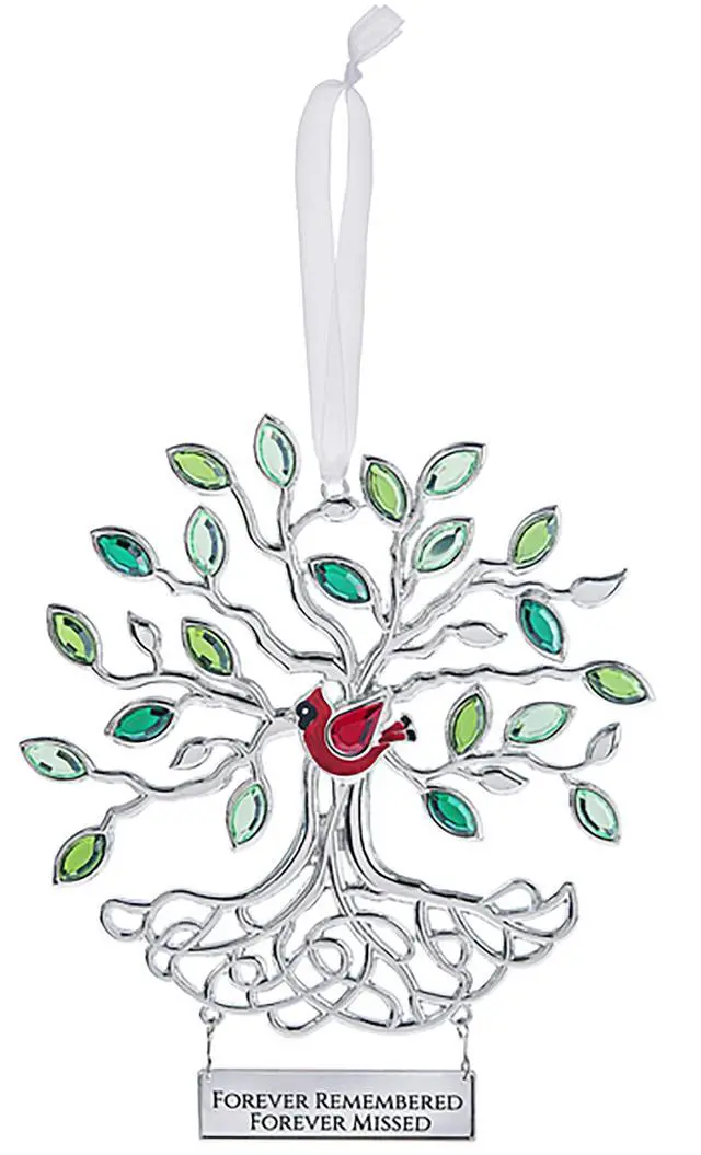 Main image of Forever Remembered Cardinal and Tree of Life, 5" W Ornament/Sun-catcher