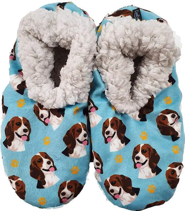 Main image of Comfies Womens Beagle Dog Slippers - Sherpa Lined Animal Print Booties