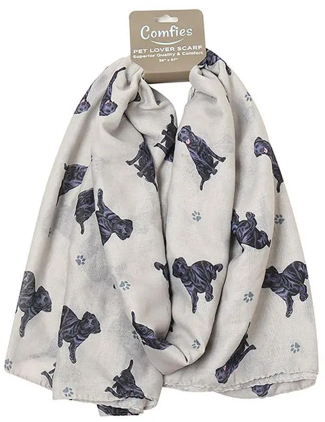 Main image of Black Labrador Retriever Dog Lover Scarf - Year-round scarf, Lightweight, 67"