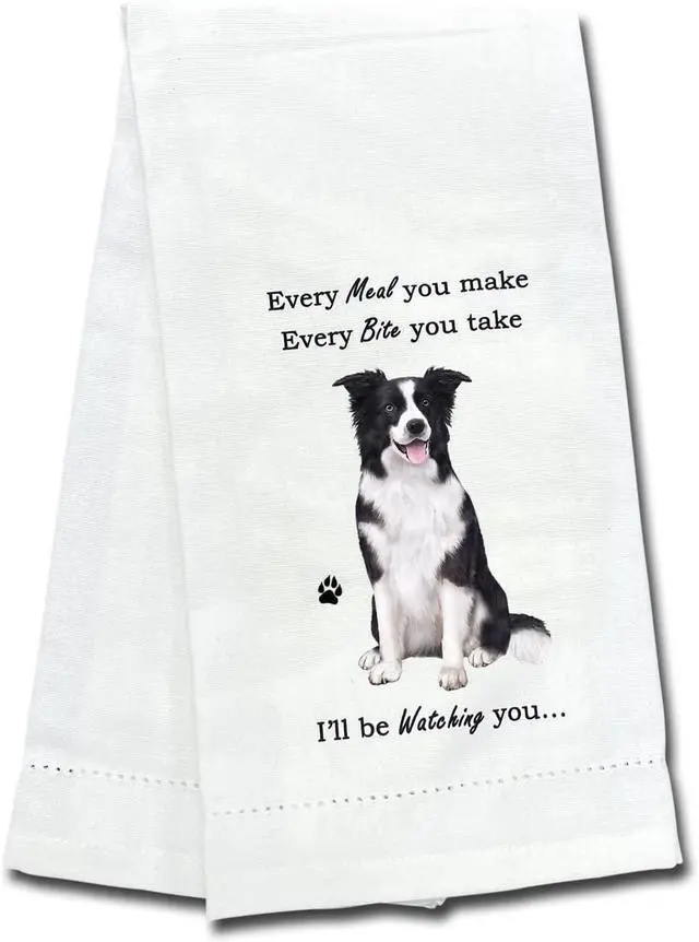 Main image of E&S Pets 711-5 Border Collie Dog Kitchen Towel, Off-white