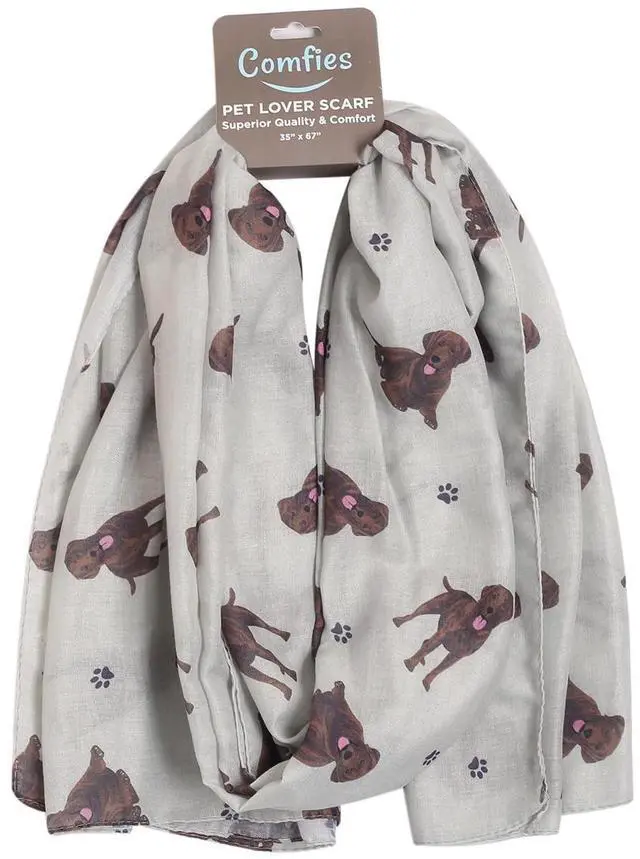 Main image of Chocolate Labrador Retriever Lover Scarf - Year-round scarf- Lightweight, 67"