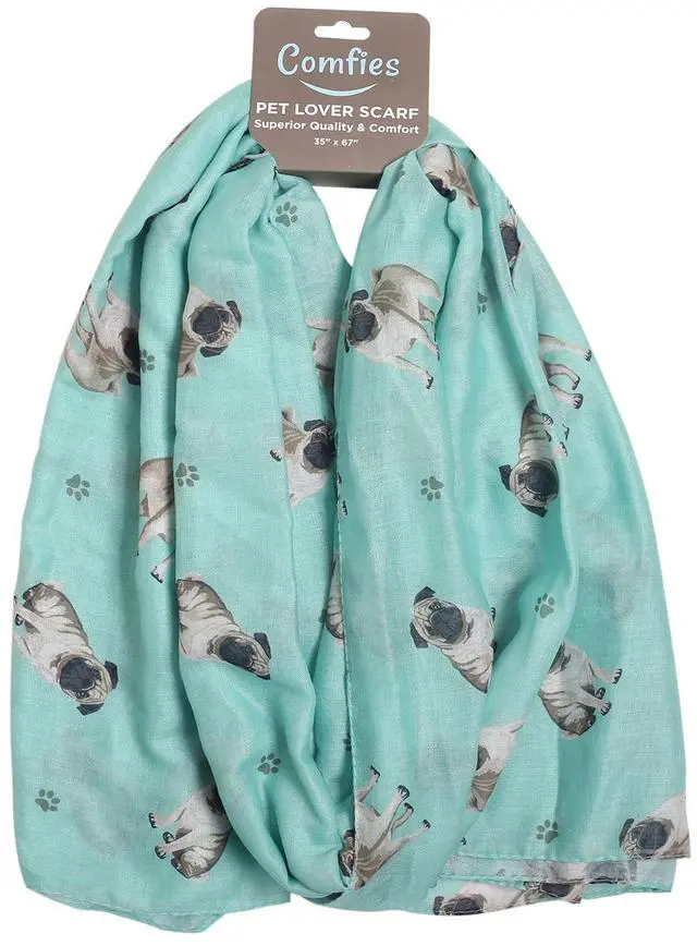 Main image of Pug Dog Pet Lover Scarf - All-year-round scarf- Lightweight material, 67"