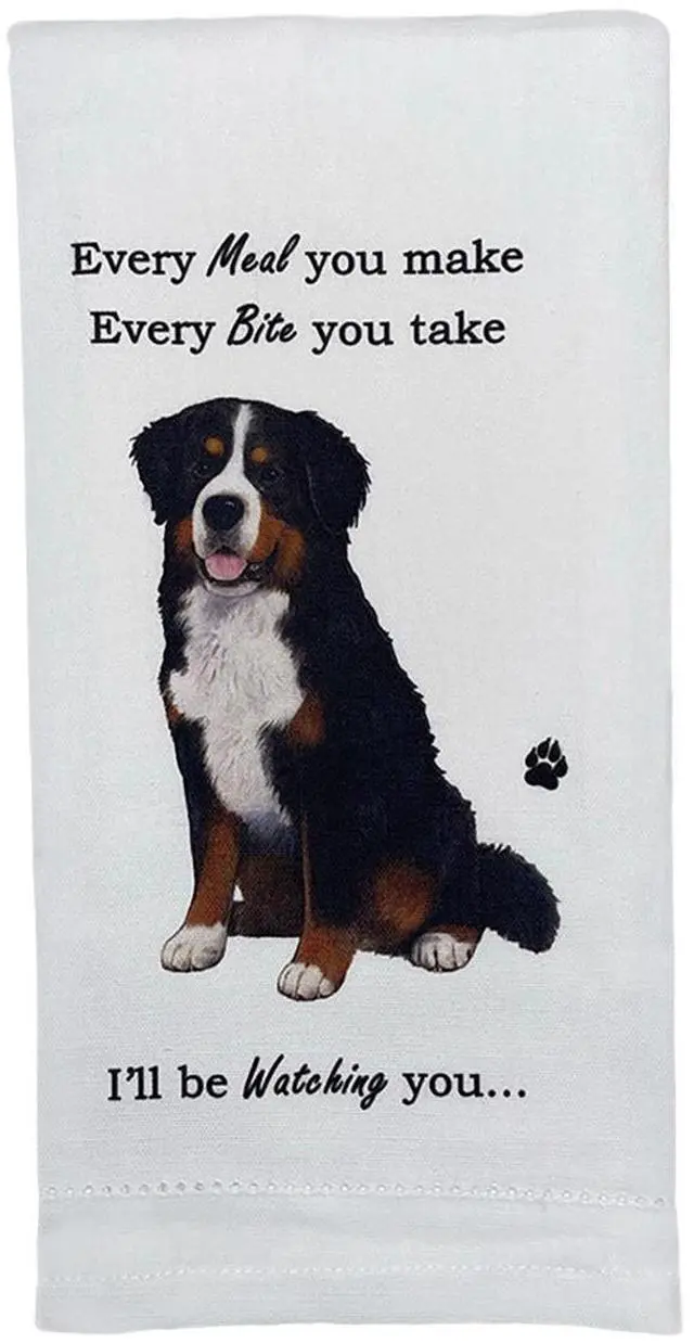 Main image of E&S Pets 711-52 Bernese Mountain Dog Kitchen Towel, Off-white