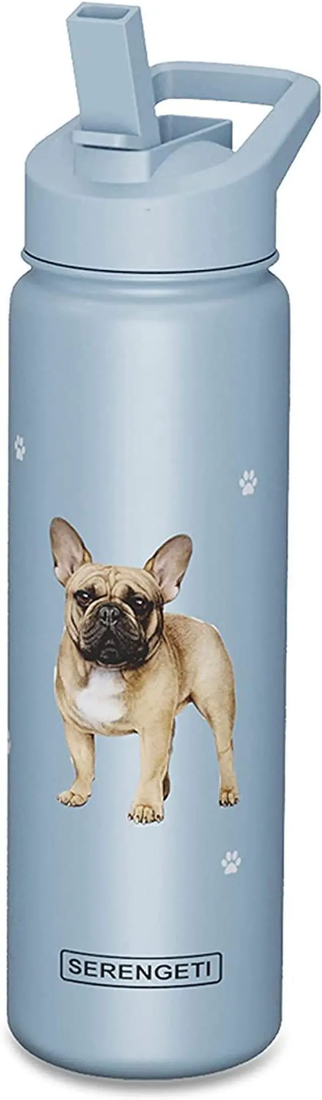Alt view image 2 of 4 - E&S Pets Stainless Steel Water Bottle 24 Oz., Spill Proof (French Bulldog)