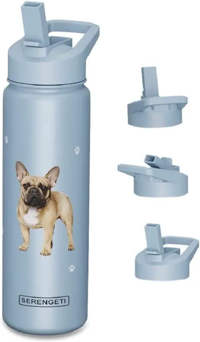 Alt view image 3 of 4 - E&S Pets Stainless Steel Water Bottle 24 Oz., Spill Proof (French Bulldog)
