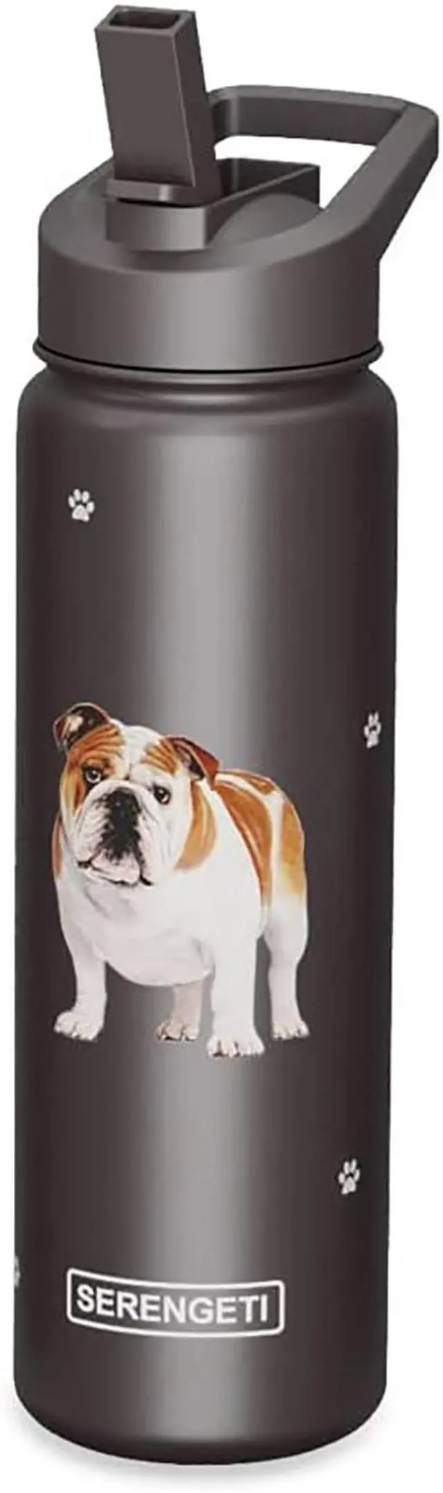 Main image of E&S Pets Stainless Steel Water Bottle 24 Oz., Spill Proof (Bulldog)