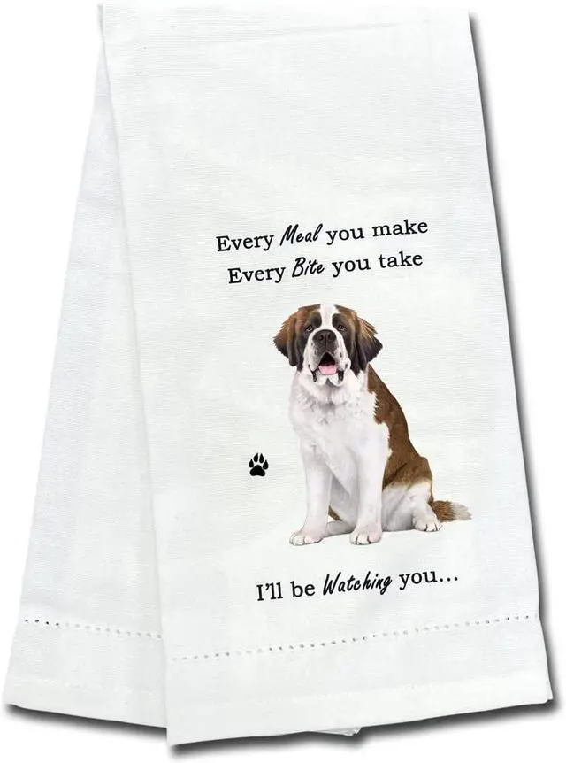 Main image of E&S Pets 711-50 Saint Bernard Dog Kitchen Towel, Off-white