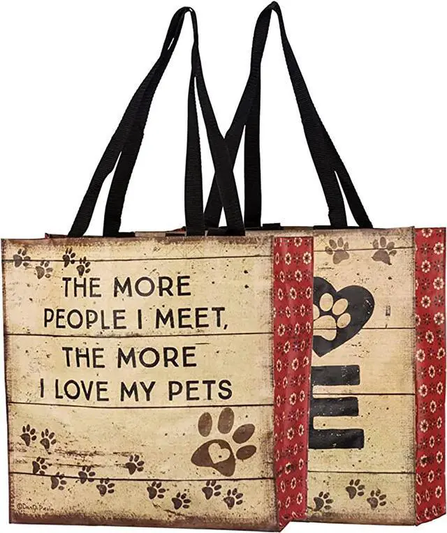 Main image of Primitives By Kathy Market Tote - Love My Pets, 15 x 15 x 6"