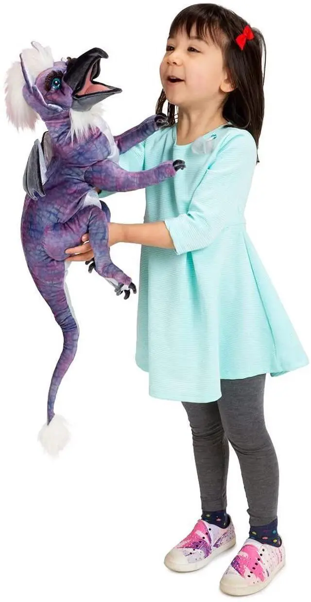Alt view image 3 of 3 - Folkmanis Beaked Dragon Hand Puppet, Purple, 28"
