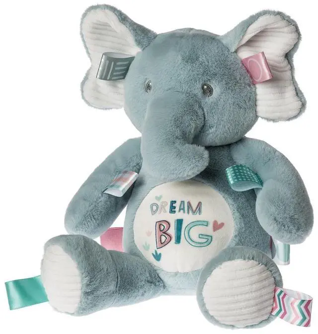 Main image of Taggies Stuffed Animal Soft Toy with Sensory Tags, 13-Inches, Dream Big Elephant