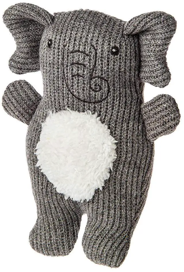 Main image of Mary Meyer Knitted Nursery Stuffed Animal Soft Toy Rattle, 7-Inches, Elephant