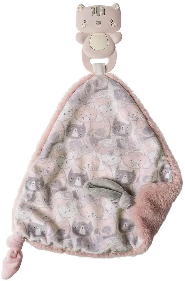 Main image of Mary Meyer Chewy Crew Soothing Baby Teether Lovey, 10-Inches, Kitty