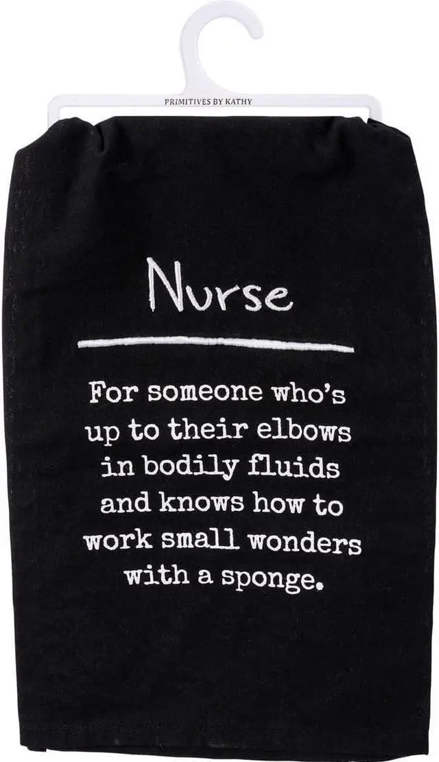 Main image of Primitives by Kathy Kitchen Embroidered Dish Towel - Definition: Nurse