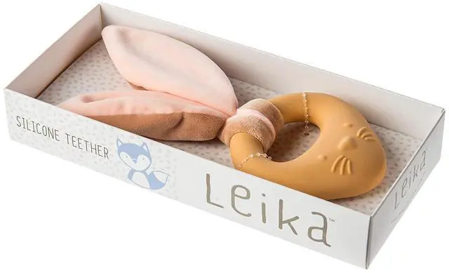 Alt view image 2 of 3 - Mary Meyer Leika Silicone Baby Teething Toy, 9-Inches, Little Bunny