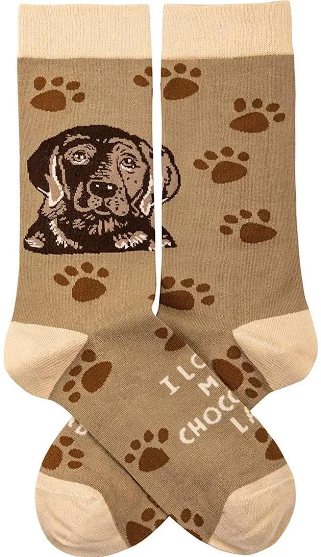 Alt view image 2 of 4 - Primitives by Kathy 113733 - I Love My Chocolate Lab Socks