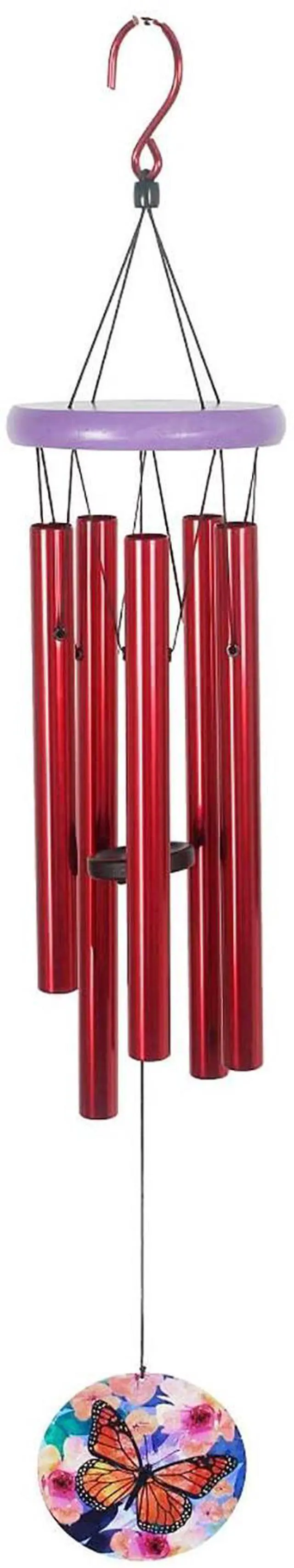 Main image of Spoontiques 13920 Butterfly Wind Chime, Red