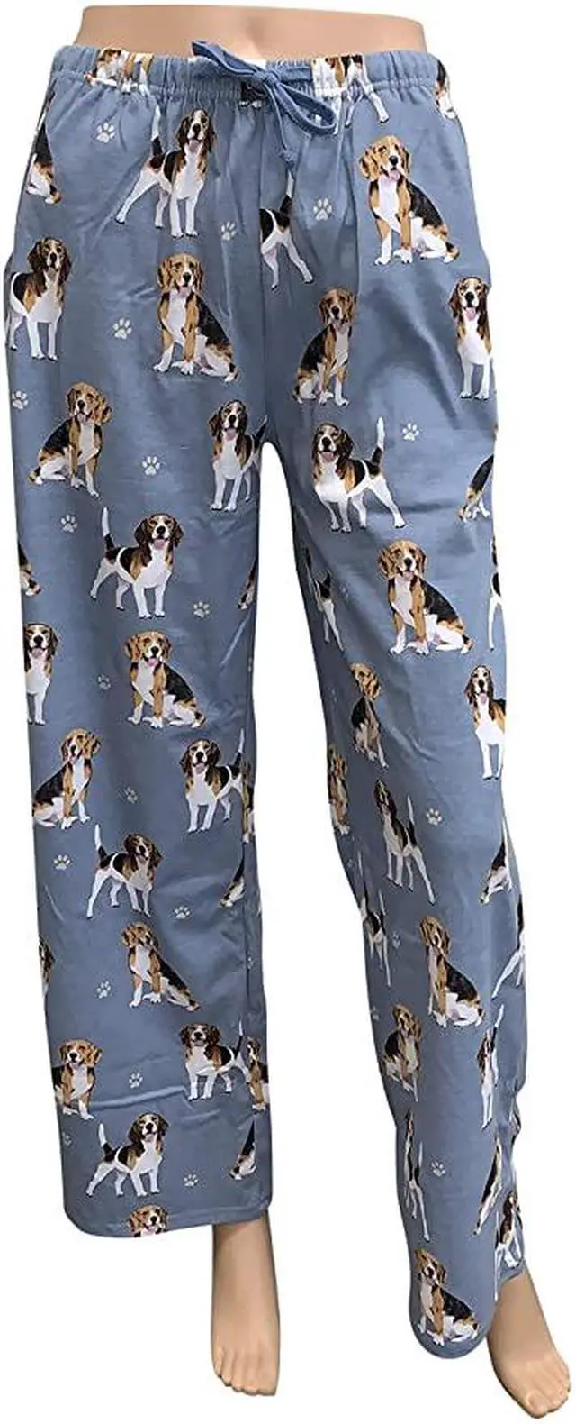 Alt view image 2 of 2 - Beagle Unisex Lightweight Cotton Blend Pajama Bottoms- Large