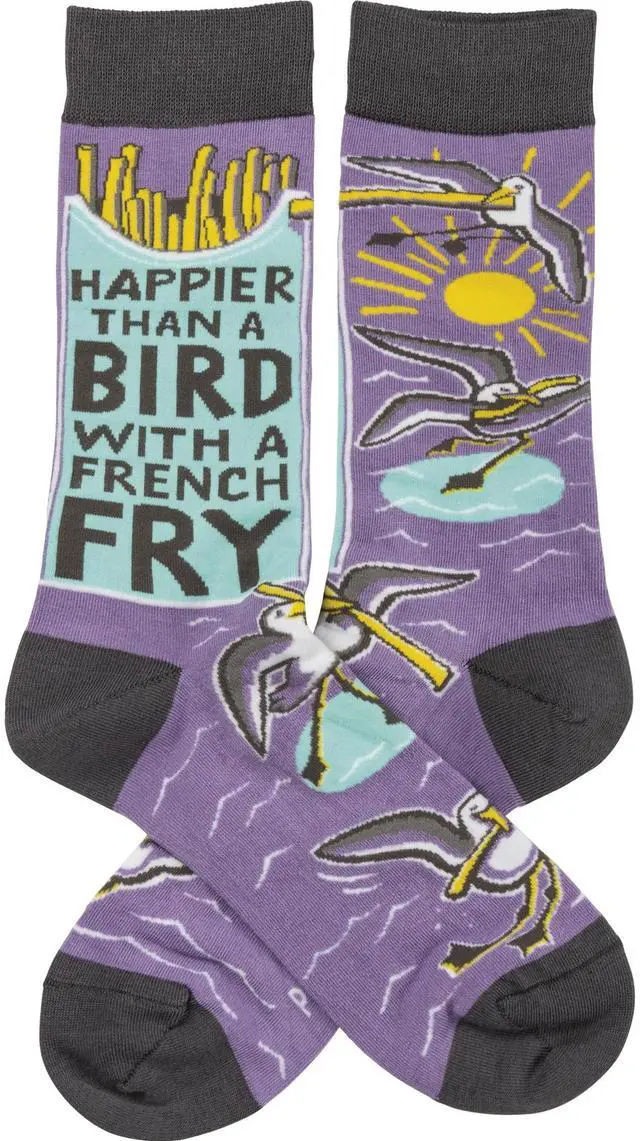 Main image of Unisex Primitives by Kathy Socks - Happier Than A Bird With A French Fry
